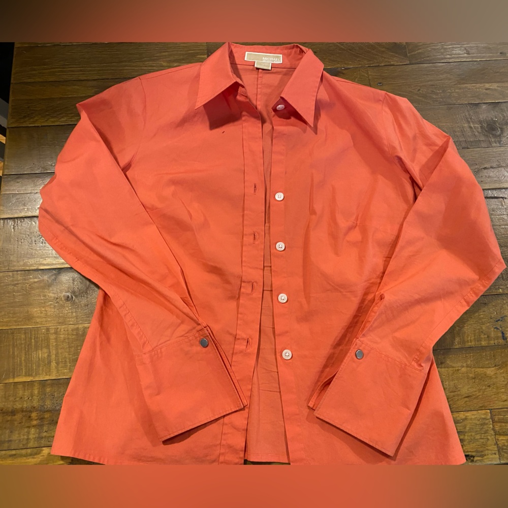 Michael Kors Orange Button Down Shirt